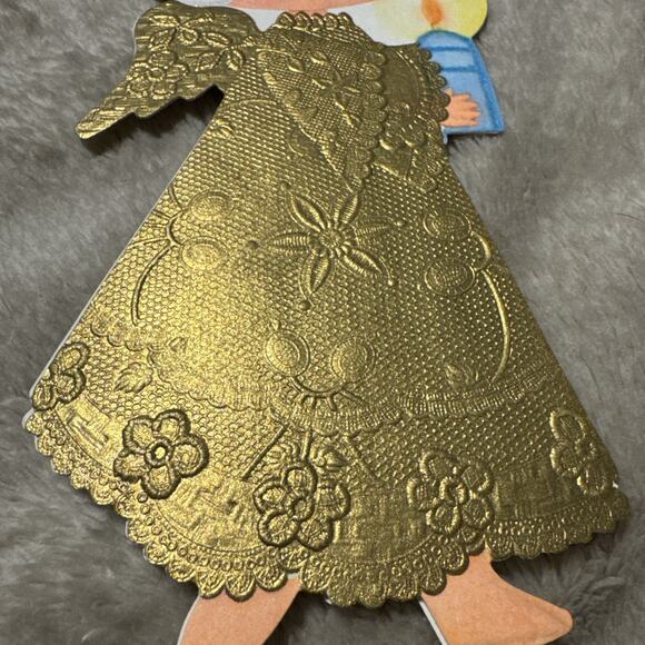 Vintage Hallmark Used Christmas Card Angel Holding Candle - Picture 5 of 6